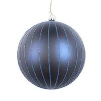 Vickerman 6" Midnight Blue Matte Glitter Ball Ornament (2 pack)