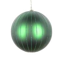 Vickerman 6" Emerald Matte Glitter Ball Ornament (2 pack)
