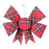 Vickerman 7" Red Plaid Bow Ornament (3 Pack)