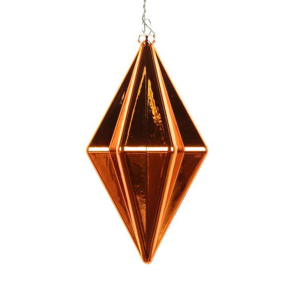 5.5" Burnished Orange Shiny Finial Ornament (4 pack)