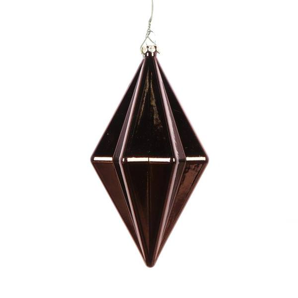 5.5" Mocha Shiny Finial Ornament (4 pack)