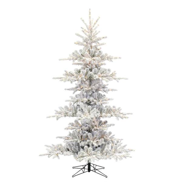 7.5' x 57" Artificial Flocked Yukon Display 750 Warm White LED Lights