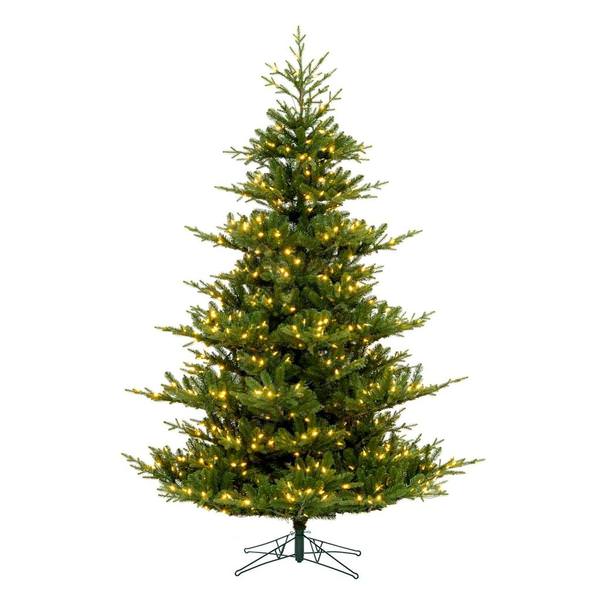 12' x 73" Artificial Flocked Hudson Fraser Fir 1800 Warm White Dura-Lit Miniature LED Lights
