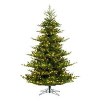 Vickerman 12' x 73" Artificial Flocked Hudson Fraser Fir 1800 Warm White Dura-Lit Miniature LED Lights