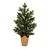 Vickerman 24" x 14" Artificial Bryson Spruce Christmas Tree with 35 Multi-Colored Mini LED Lights