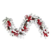 Vickerman 6'x16" Artificial Flocked Red/Silver 99 Tips Unlit