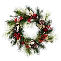 Vickerman 24" Artificial Red/Gold Decorated Wreath