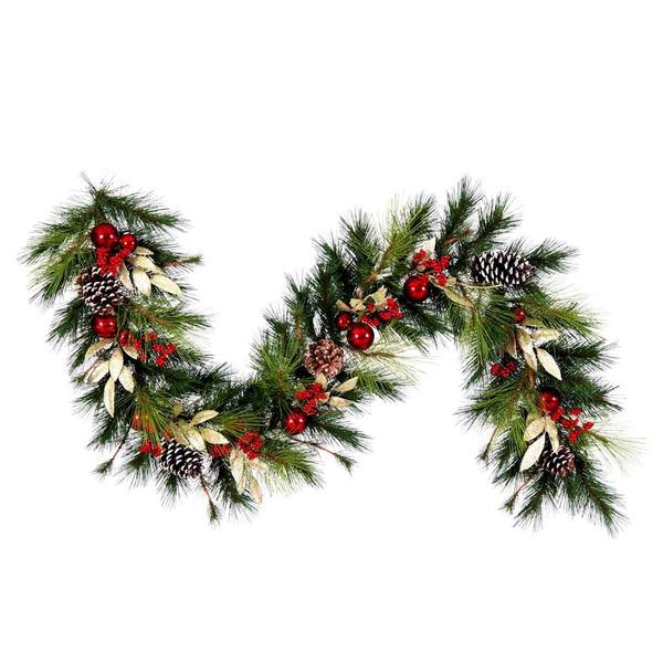 6'x16" Artificial Red/Gold 124 Tips Unlit