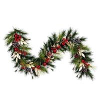 Vickerman 6'x16" Artificial Red/Gold 124 Tips 50 Warm White LED Lights