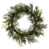 Vickerman 24" Artificial Cedar Wreath with Pinecone