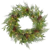 Vickerman 24" Artificial Cedar Pine Cone Twig 35 Battery Operated Warm White LED Lights