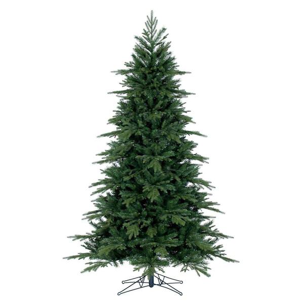 9' x 60" Artificial Kingston Fraser Fir 850 Warm White LED Lights with Pine Cones