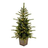 Vickerman 4' x 30" Artificial Winston Spruce Potted Tree with 100 Warm White Mini LED Lights