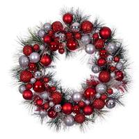 Vickerman 22" Red/Silver Decorated Wreath