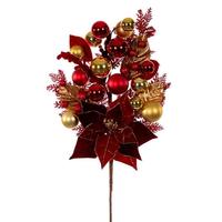 Vickerman 28" Red Poinsettia Decorated Spray (2 Pack)
