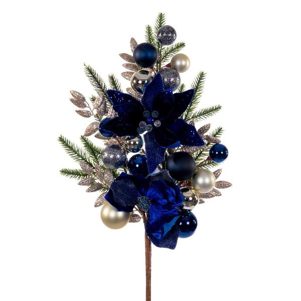 28" Midnight Blue Magnolia Spray (2 Pack)