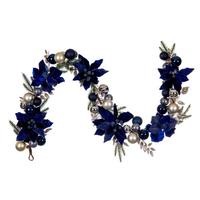 Vickerman 6' Artificial Midnight Blue Magnolia Garland