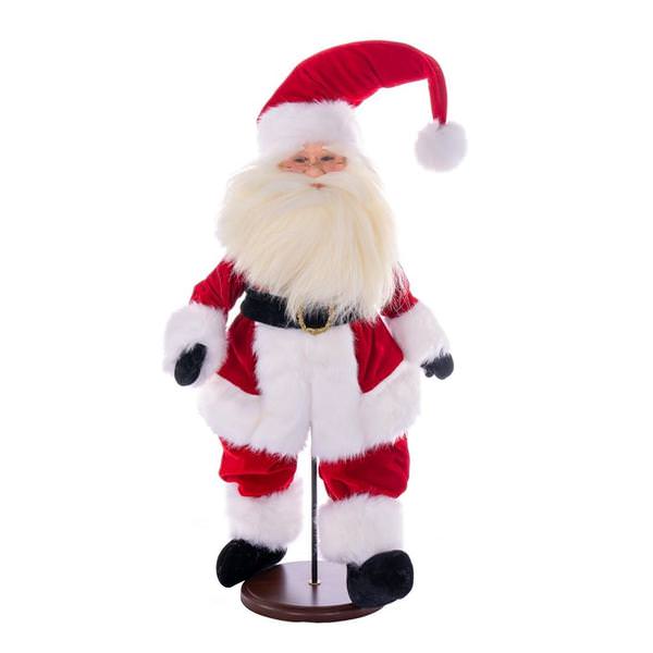 18" Red Velvet Light Complexion Santa Doll with Stand Santa