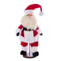 Vickerman 18" Red Velvet Light Complexion Santa Doll with Stand Santa
