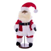 Vickerman 18" Red Velvet Dark Complexion Santa Doll with Stand Santa