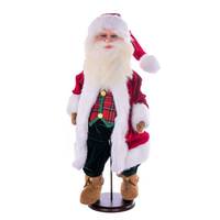 Vickerman 24" Red Plaid Velvet Santa Doll with Stand Santa