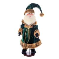 Vickerman 24" Green Velvet Santa with Stand Santa