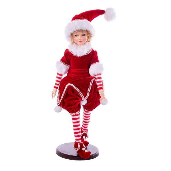 18" Red Peppermint Fairy Girl with Stand Santa
