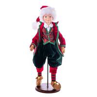 Vickerman 18" Red Plaid Fairy Boy with Stand Santa