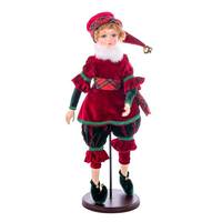Vickerman 18" Red Plaid Fairy Girl with Stand Santa