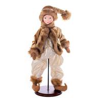 Vickerman 18" Mocha Velvet Fairy Boy with Stand Santa