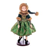 Vickerman 18" Green Velvet Fairy Girl with Stand Santa