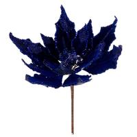 Vickerman 12" Blue Double Velvet Poinsettia Pick