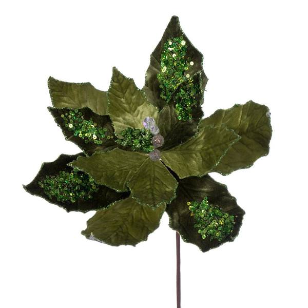 17" Red Poinsettia Stem 12" Flower (3 Pack)