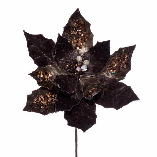 17" Mocha Poinsettia Stem (3 Pack)