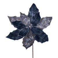 Vickerman 17" Pewter Poinsettia Stem (3 Pack)