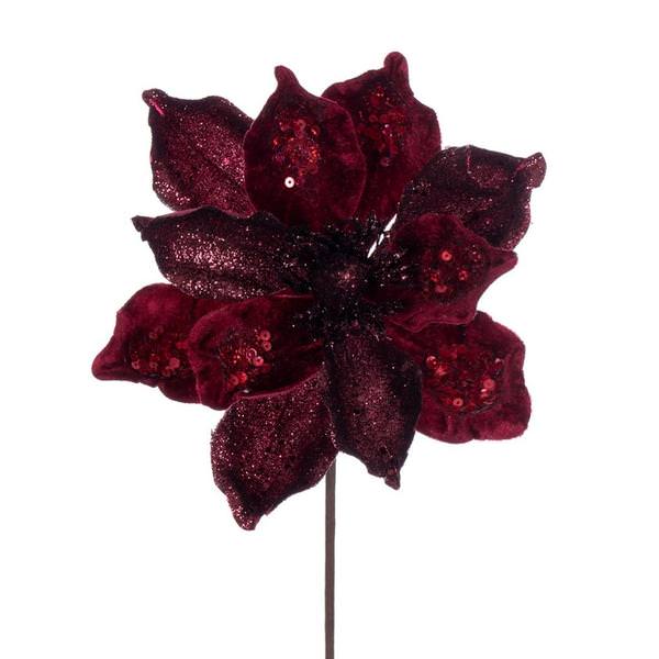 15" Burgundy Deluxe Magnolia Stem (6 Pack)