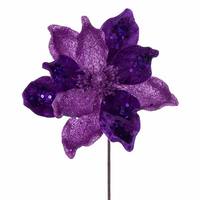 Vickerman 15" Purple Deluxe Magnolia Stem (6 Pack)