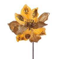 Vickerman 15" Gold Deluxe Magnolia Stem (6 Pack)