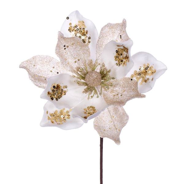 15" Cream Deluxe Magnolia Stem (6 Pack)