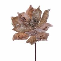 Vickerman 15" Champagne Deluxe Magnolia Stem (6 Pack)