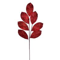 Vickerman 27" Red Glitter Leaf Spray (4 pack)
