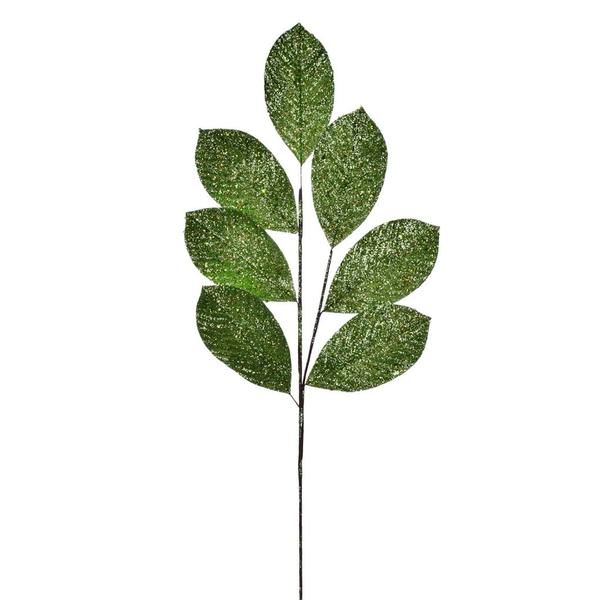 27" Lime Glitter Leaf Spray (4 pack)