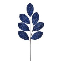 Vickerman 27" Artificial Midnight Blue Glitter Leaf (4 pack)