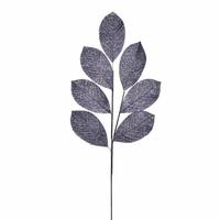 View 27" Pewter Glitter Leaf Spray (4 pack)