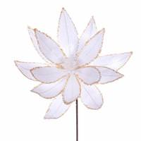 Vickerman 17" White/Gold Edge Poinsettia Spray (3 pack)