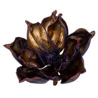 View 7" Purple Gold Glitter Magnolia Clip Ornament (2 Pack)