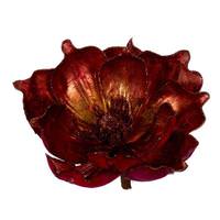 View 7" Red Gold Glitter Magnolia Clip Ornament (2 Pack)