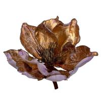Vickerman 7" Champagne Gold Glitter Magnolia Clip Ornament (2 Pack)