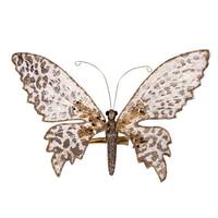 Vickerman 7.5" Champagne Glitter Butterfly Clip Ornament (4 Pack)