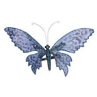 Vickerman 7.5" Blue Glitter Butterfly Clip Ornament (4 Pack)